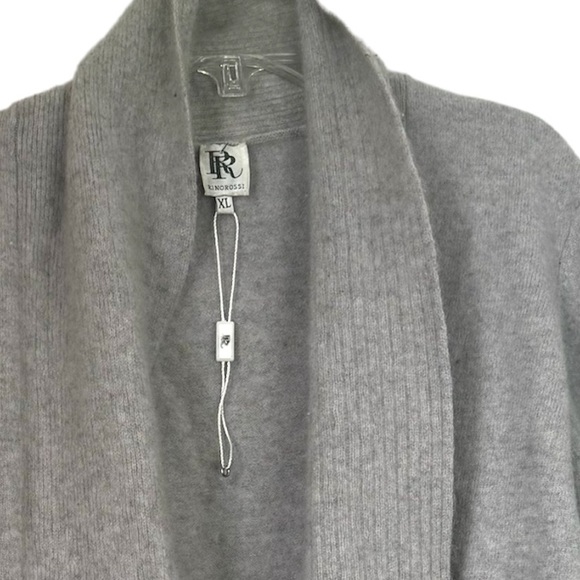 Rino Rossi Vintage New Cashmere Knit Sweater Shawl Collar Ribbed Flare Peplum XL - Picture 8 of 16